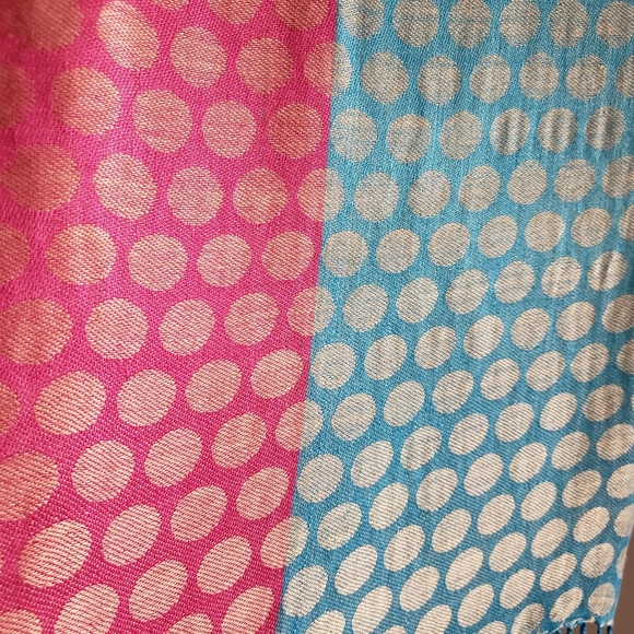 Polka Dot Scarf Bright Blue & Pink - Picture 5 of 10
